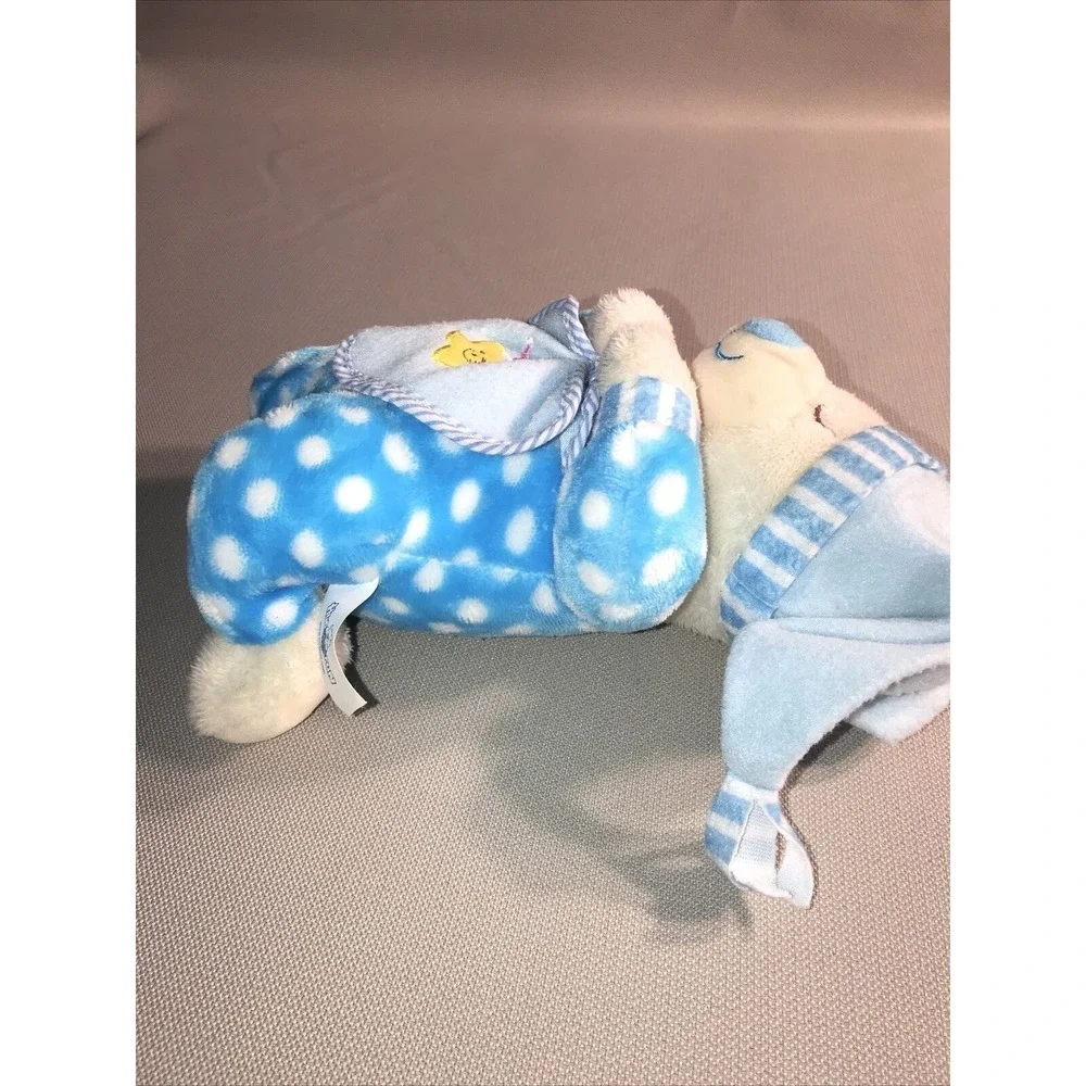 Hug Fun Sleeping Bear Blue Dots Blanket Plush Crib Baby Toy‎ Not Working